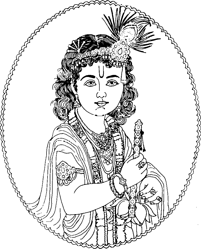 बालरूप श्रीकृष्ण, हाथमें वंशी, सिरपर मोरपंख (मुद्रित प्रतिका चित्र, द्वितीय-खण्ड पृष्ठ १००८)